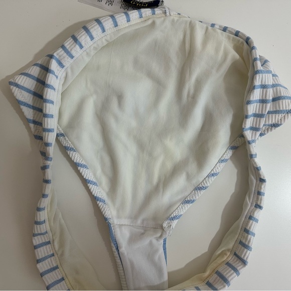 Polo Ralph Lauren White & Blue Ribbed Texture Bikini Bottom XXL - Picture 5 of 6